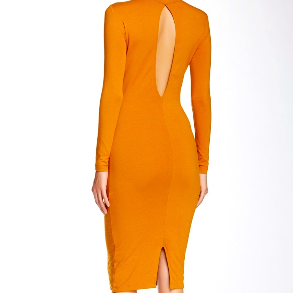 American Apparel Ryder Bodycon Midi Dress Long Sleeve Open Back
